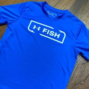 Under Armour Fish Shirt Youth Small EUC!